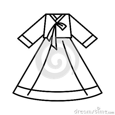 Isolated south korean traditional clothes for women Vector Illustration