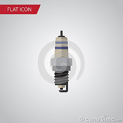 Isolated Spark Plug Flat Icon. Spare Parts Vector Element Can Be Used For Spark, Plug, Combustion Design Concept. Vector Illustration