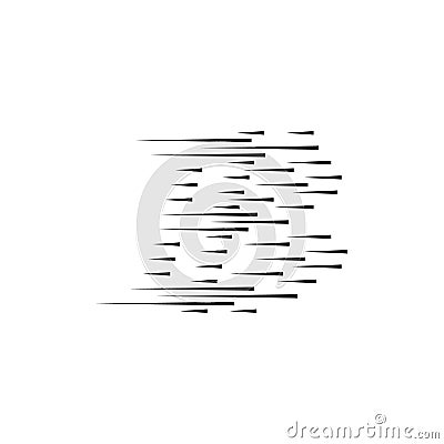 Isolated speed lines. The effect of movement to your design. Black lines on a transparent background.The flying Vector Illustration