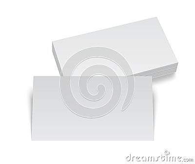 Isolated stack of blank business card on white Vector Illustration