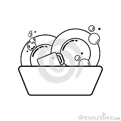 Isolated stack of cleaned dishes icon Vector Vector Illustration