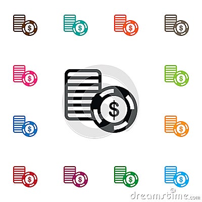 Isolated Stack Icon. Disk Vector Element Can Be Used For Chip, Stack, Casino Design Concept. Vector Illustration