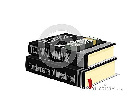 Isolated stack of investment textbook on transparent background Vector Illustration