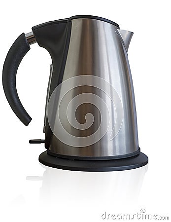 Isolated Stainless Steel Kettle Stock Photo