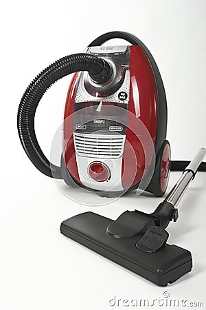 Isolated Stainless Steel Vacuum Cleaner Stock Photo