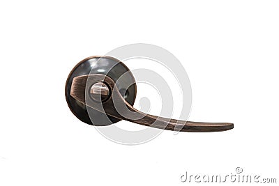 Isolated stainless steel vintage door handle, file includes a excellent clipping path Stock Photo