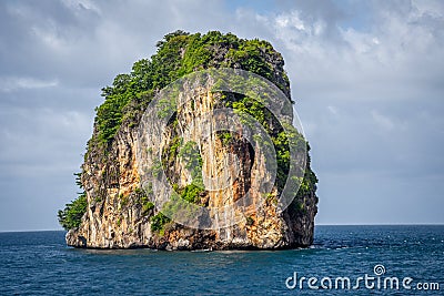 Isolated and Stand Still Rocky Mountain PHI PHI Island Phuket Stock Photo