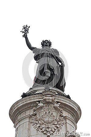 Isolated statue of the Place de la Republique Stock Photo