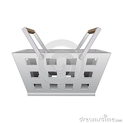 Isolated steel hand basket drawing Cartoon Illustration