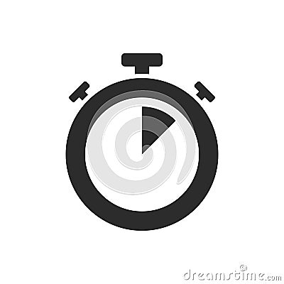 Isolated stopwatch icon five past on a white background Cartoon Illustration