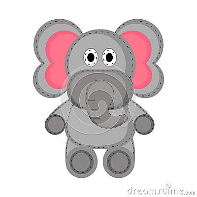 Isolated stuffed elephant toy icon Vector Illustration