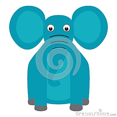 Isolated stuffed elephant toy Vector Illustration