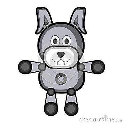 Isolated stuffed rabbit toy icon Vector Illustration