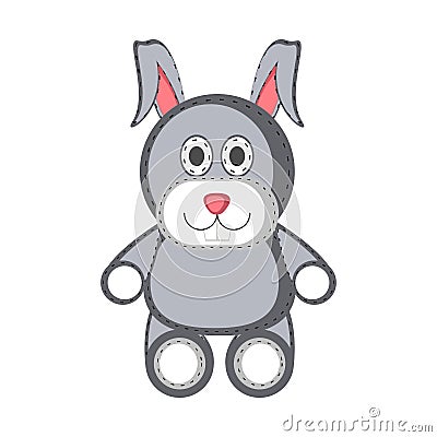 Isolated stuffed rabbit toy icon Vector Illustration