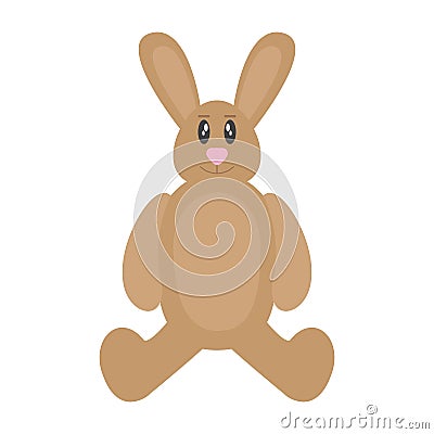 Isolated stuffed rabbit toy Vector Illustration