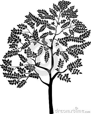 Isolated stylized monochrome tree, vector illustration Vector Illustration