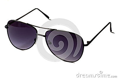 Isolated sunglasses black aviator classec glasses Stock Photo