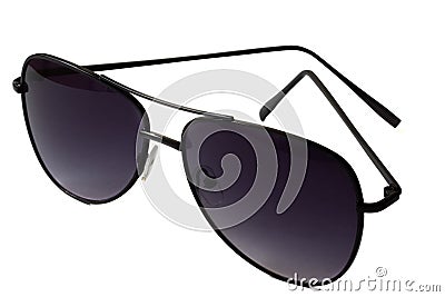 Isolated sunglasses black metall aviator glasses Stock Photo