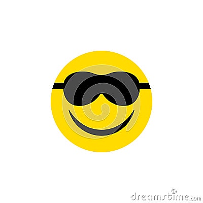 Isolated Sunglasses Flat Icon. Happy Vector Element Can Be Used For Smile, Sunglasses, Happy Design Concept. Vector Illustration