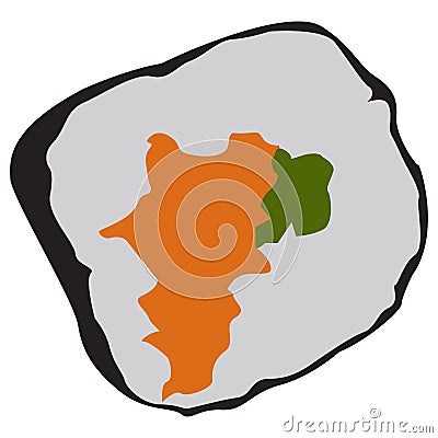 Isolated sushi roll Vector Illustration