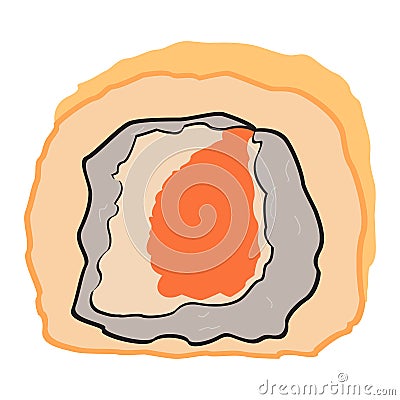 Isolated sushi roll Vector Illustration