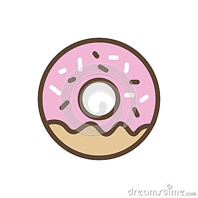 Isolated sweet donut line and fill style icon vector design Vector Illustration