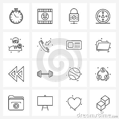 Isolated Symbols Set of 16 Simple Line Icons of profile, lock, avatar, personalization Vector Illustration