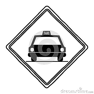 Isolated taxi road sign design Vector Illustration