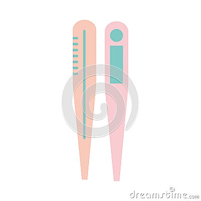 Isolated thermometers flat style icon vector design Vector Illustration