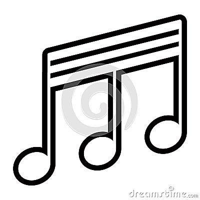 Isolated thirty-second beamed note. Musical note Vector Illustration