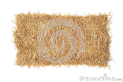 Isolated top view bale of straw Stock Photo