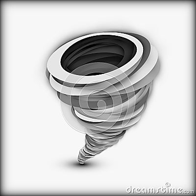 Isolated tornado in paper art style. Vector Illustration