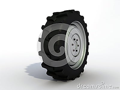 Isolated tractor tire Stock Photo