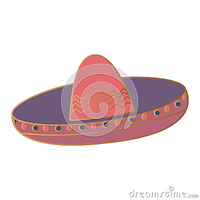 Isolated traditional mexican mariachi hat Vector Vector Illustration