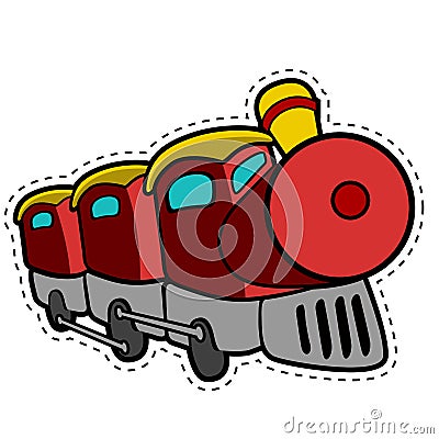 Isolated train dotted sticker Vector Illustration