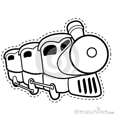 Isolated train dotted sticker Vector Illustration