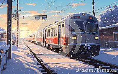 Isolated Train White Background. AI Stock Photo