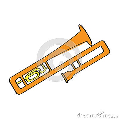 Isolated trombone icon. Musical instrument Vector Illustration