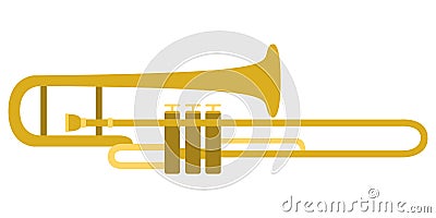 Isolated trombone icon. Musical instrument Vector Illustration