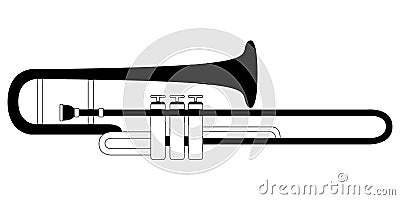 Isolated trombone icon. Musical instrument Vector Illustration