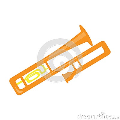 Isolated trombone icon. Musical instrument Vector Illustration