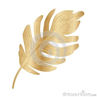 Isolated tropical gold leaf vector design Vector Illustration