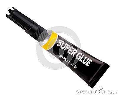 Isolated tube of super glue Stock Photo