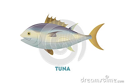 Isolated tuna fish. Vector Illustration