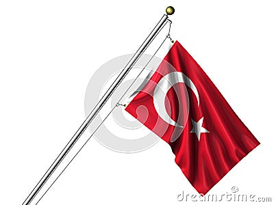 Isolated Turkish Flag Stock Photo