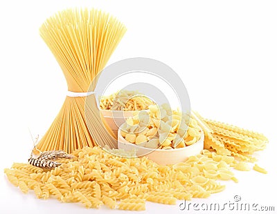 Isolated uncooked pasta Stock Photo