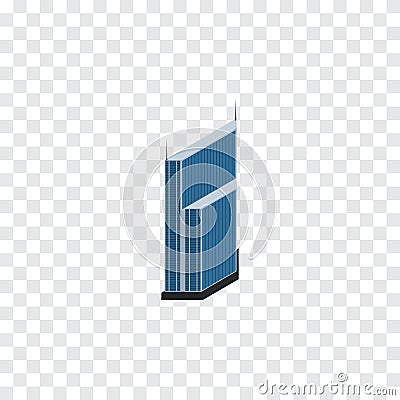 Isolated Urban Isometric. Residential Vector Element Can Be Used For Residential, Urban, Skyscraper Design Concept. Vector Illustration