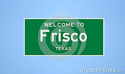 Frisco, Texas city limit sign. Town sign from the USA. Stock Photo