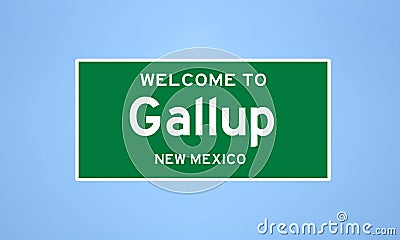 Gallup, New Mexico city limit sign. Town sign from the USA. Stock Photo