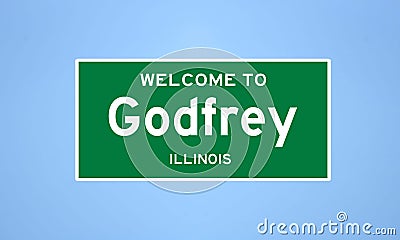 Godfrey, Illinois city limit sign. Town sign from the USA. Stock Photo